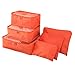 Yuxahiugsnh 6pcs / Set Borse da Viaggio Organizer Bagagli Valigia Casse Set di archiviazione Portatile Deposito Organizzatore Abbigliamento Tidy Pouch (Color : Orange)