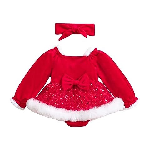 PanLidapan Christmas Romper Dress with Headband Cover