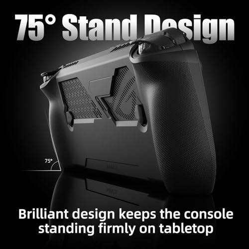 Image of Skull & Co. GripCase for ROG Ally X: A Soft Protective Case with Textured Grips Full Protection and Stand, Shock-Absorption Non-Slip and Anti-Scratch Cover Design - Black