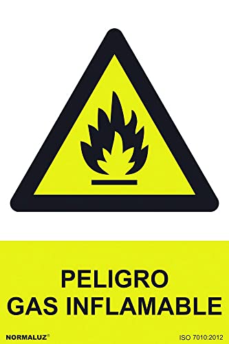 Normaluz Rd30021 - Señal Peligro Gas Inflamable Pvc Glasspack 0,7 Mm 21X30 Cm