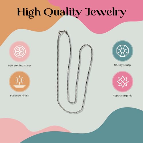 FashionJunkie4Life Sterling Silver 1.5mm Square Foxtail Chain Necklace w/Antique Finish - 16, 18, 20, 24, 30"3