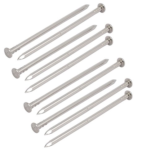 Aexit 5-inch Length Fastener 304 Stainless Steel Cement Wood Sliding Nail Silver Tone 10pcs Model:45as568qo510