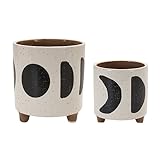 Melrose International Footed Moon Phase Planter (Set of 2)