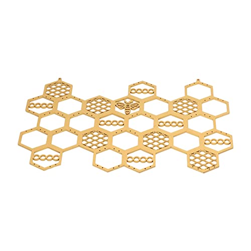 Ruaniy Halsketten-Präsentationsständer, Timesaver, Goldener Bienenstock, einfacher Ohrstecker-Präsentationsständer, exquisites, schönes Pappelmaterial, platzsparend als Geschenk zur Dekoration Cover