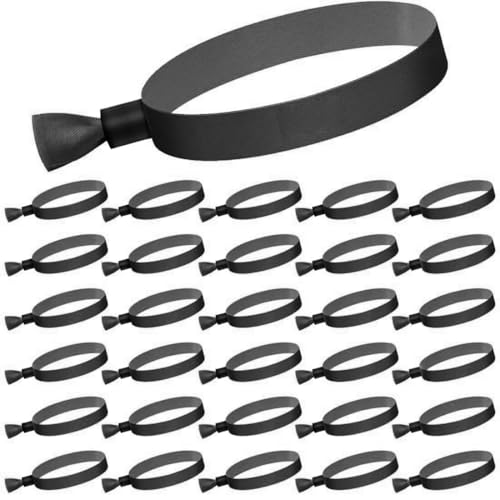 OUDQFCJ 30 pièces Bracelets en Tissu, Bracelets d'identification pour événements (Noir)