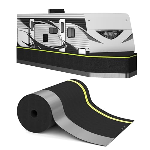 YNVHKFN RV Skirting for Winter - Heavy Duty Insulated Camper Skirt Kit for Travel Trailers, 5th Wheel & Motorhomes, Waterproof, Windproof, Cold Weather Underpinning Cover, UV Resistant for Living