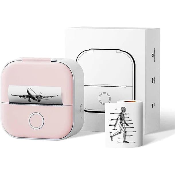 Astrill T02 Monochrome Sticker Inkless Printer, Small, Poratable (Pink ...