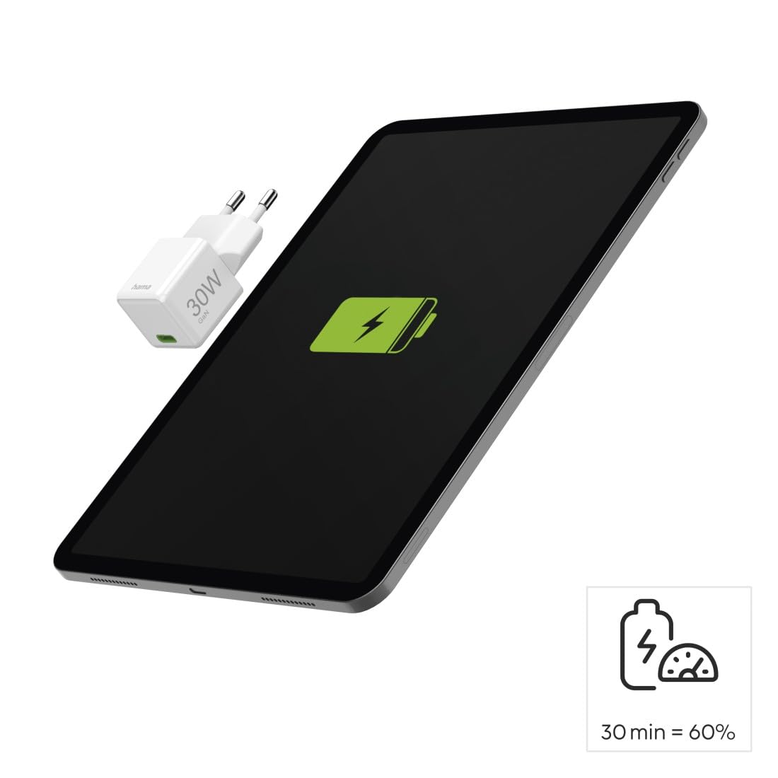 Hama Ładowarka sieciowa 30 W mini 1x USB C (kompaktowa, szybka, do ładowania telefonu, Quick Charge, Power Delivery, mała, szybkie ładowanie) biała