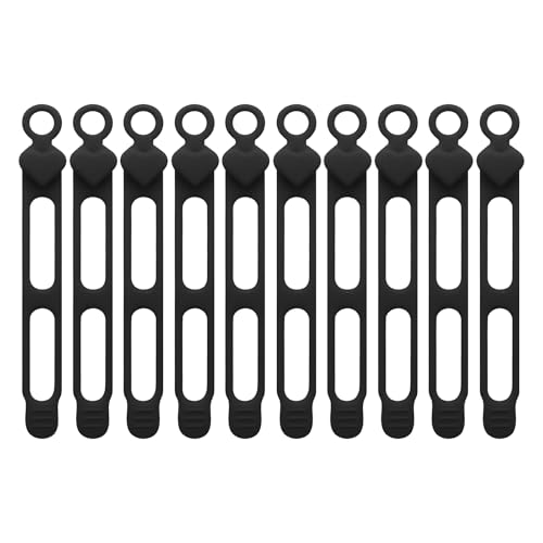 Organizador de cables elásticos: bridas de silicona reutilizables, bandas de sujeción ajustables, correas livianas para administración de cables, solución flexible de agrupación multipropósito | Para