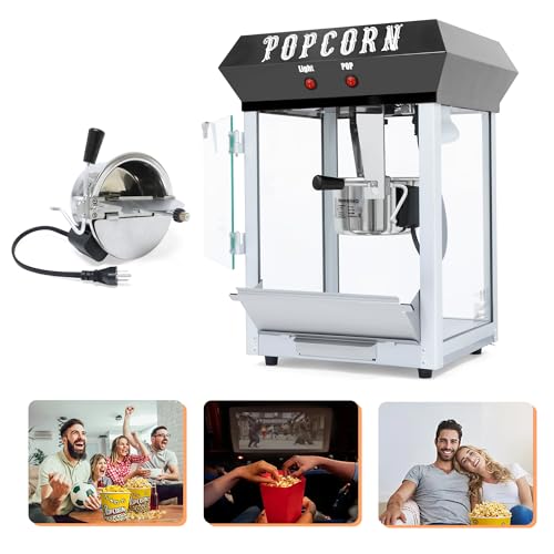 Image of 8OZ Popcorn Machine - Stainless Steel Kettle Popcorn Maker Machine for Home, Theater, Parties丨Grade Electric Popper, Black
