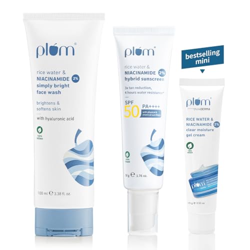 Plum Rice Water & 2% Niacinamide Simply Bright Face Wash 100ml + ...