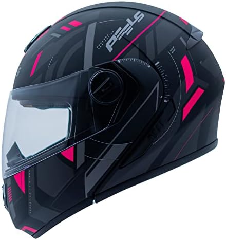 Capacete Articulável Moto Peels U-RB2 Dynamic Preto Fosco/Pink 56