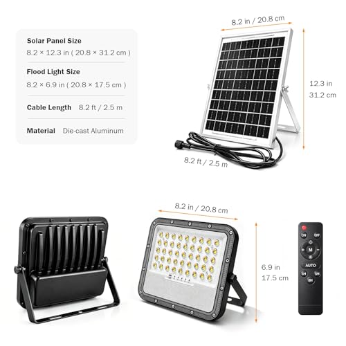 WONDOCK Solar Lights Outdoor, Solar Flood Lights Outdoor with Motion Sensor by WONDOCK - Used condition - Image 7