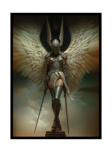 Katomula 100 MTG Card Sleeves with 100 Inner Sleeves, Textured Back Art Sleeve, Fit Standard Size Cards - Angel