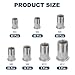 uxcell 170 Pcs Rivet Nut, 304 Stainless Steel Metric Thread Rivet Nuts Kit Flat Head Threaded Insert Nuts M3/ M4/ M5/ M6/ M8/ M10/ M12 for Automotive, Home Decor and Industrial