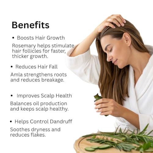 Image of Khadi Utkrisht Amla & Rosemary Hair Oil for Hair Growth & Hair Fall Control | Natural Herbal Oil for Strong, Thick & Healthy Hair | Suitable For All Hair Types - 200ML