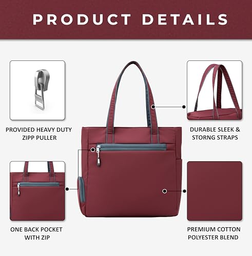 Image of Lusive's Double Pocket Handbag for Women: Stylish, Ideal Companion for Work, Travel, Polyester Material, Spacious 10-liter Capacity, 6 Pockets. (Black & Grey)