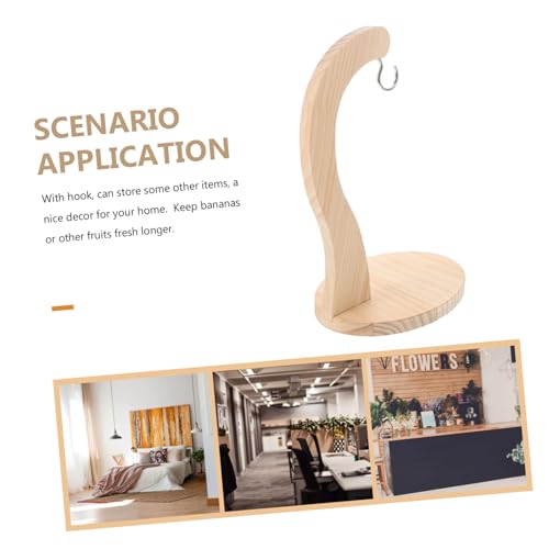 DOITOOL Wood Banana Hanger Stand with Strong Hook Lightweight Fruit Holder for Kitchen Counter Home Decoration Space-Saving Banana Keeper Rack - Image 3