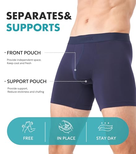 Separatec Mens Underwear with Pouch Moisture Wicking Dual Pouch Boxer Briefs Rayon From Bamboo Underwear Men, Halloween Theme2