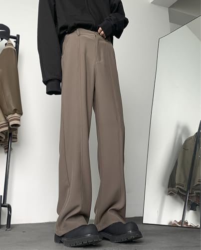 Baggy Wide Leg Work Pants for Men Casual Straight Leg Dress Slacks Mid Rise Loose Fit Suit Trouser3