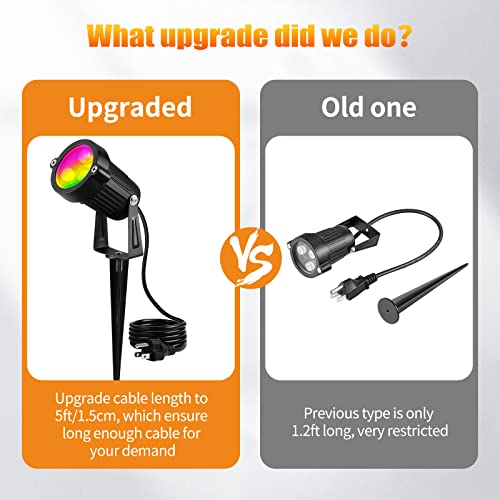 Ourleeme Lawn Flood Light Stake, 2-In-1 Waterproof Outdoor Remote Control Landscape Lighting Spotlight Wall Light For Yard Garden Driveway Pathway Pool #TOP1