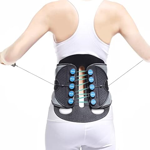 LSO Back Brace with Removable Decompression Panel Back Support& Back Cover for Free,Pulley System Lumbar Support Belt for Sciatica Pain, Disc Injury and After Laminectomy or Spinal Fusion Surgery(M) Cover