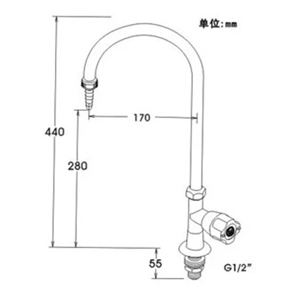 Laboratoryjna dysza miedziana, kolanko kranowe stołowe z jednym portem, materiał z czystej miedzi do szkła laboratoryjnego, konstrukcja A1001 (uchwyt typu B)