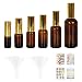 Qiundar Ambar Pulverizador, 6 Piezas Botellas Pulverizadoras Cristal Spray de Vidrio Ambar y 2 Piezas Embudo Plastico Pequeño con 1 Juego de Pegatinas