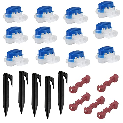 22 piezas conector de cable gancho de tierra ant clip de cableado, conector de cable, accesorios de conector de cable de cortacésped robot, conector impermeable 314