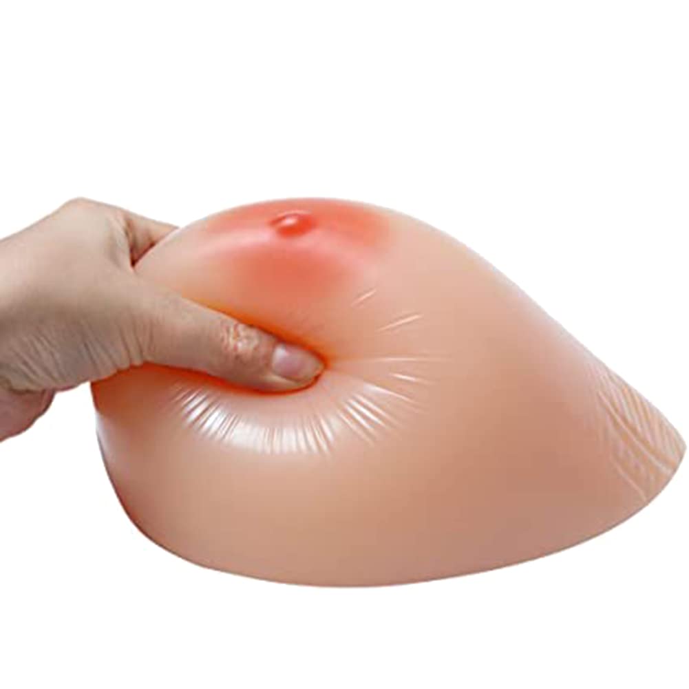 Dfgge Unisex Nude Lifelike Silicone Breast Forms |Self-Adhesive Prosthetic Breast For Crossdresser Transgender, Mastectomy |Fake Boobs Prosthesis Bra Enhance Inserts,,C Cup（800G/Pair）