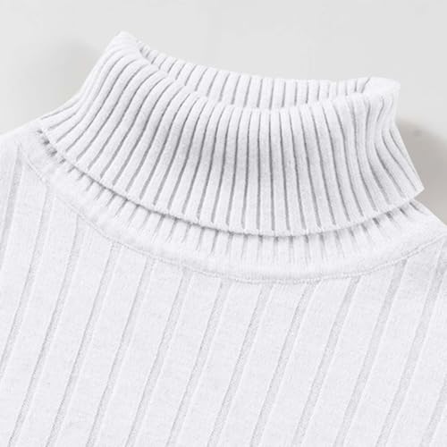 Pullover Knit Sweaters for Men Mock Neck Elasticity Sweater Base Layer Pullover Slim Fit Cable Knitted Warm Clothes4