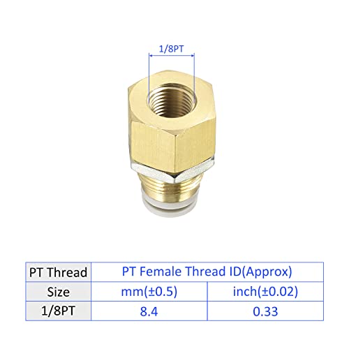 M METERXITY 2 Pack 1/8 PT Female Pipe Fitting, Straight Union, Bulkhead Push to Connect Fittings - Image 4