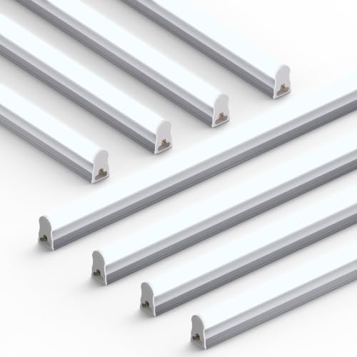 Image of Ensenior 8-Pack T5 LED Shop Lights, 4FT 2000LM 6500K Super Bright White Integrated Single Fixture, 20W Linkable Utility Commercial Lighting for Gym /Garage /Ceiling /Under Cabinet, Plug & Play, FCC