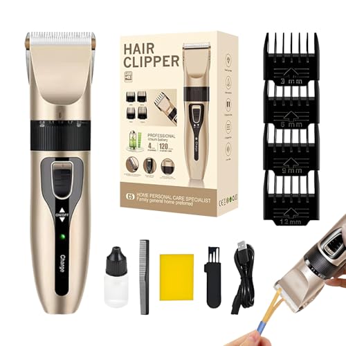 Recortadora de barba para hombre: cortadora de pelo inalámbrica, recortadora de barba, cortapelos para hombres, cortapelos eléctrica, recargable, profesional