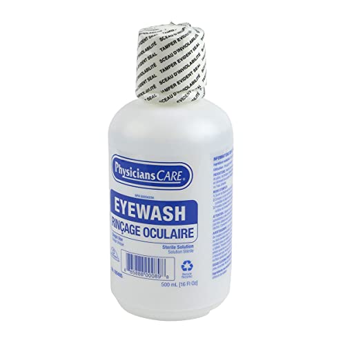 First Aid Central 100485 PhysiciansCare Solution de lavage des yeux d'urgence, fabriquée au Canada, 16 Bouteille d'Oz