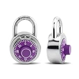 ZonRo Locks Combination Padlock, Fixed Dial Combination Padlock 1 Pack,3 Digit Code Standard Dial Combination, 2 in Wide. 3 in Height,Purple Turntable, Lock for Gym & Locker, School, Toolbox and More