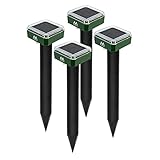 AMERFIST Mole Repellent Solar Powered – Solar Animal Repeller Stakes for Gopher, Moles, Groundhog – IP44 Waterproof Solar Mole Repellent Stakes for Farm, Garden, Lawn (4 Pack)…