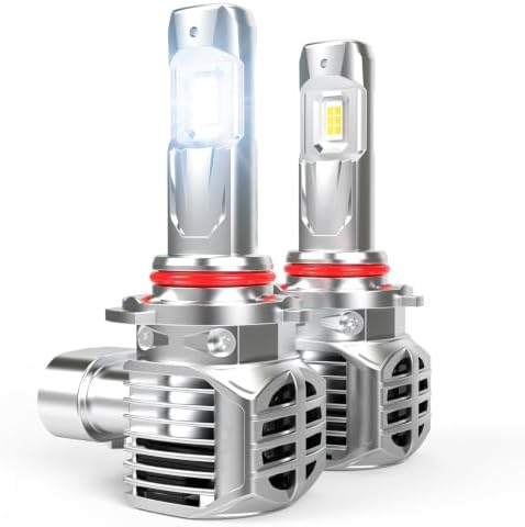 OUSHI HB3 Auto Lampe 24000LM 110W, ECE 600% Helligkeit 6000K Weiß | 9-32V 110W 9005 Lamp Auto, 1:1 Mini-Größe HB3 Scheinwerferlampe, 2 Stück