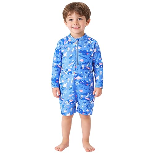 Combinaison maillot de bain bébé garçon à capuche pour les premiers bains de soleil
