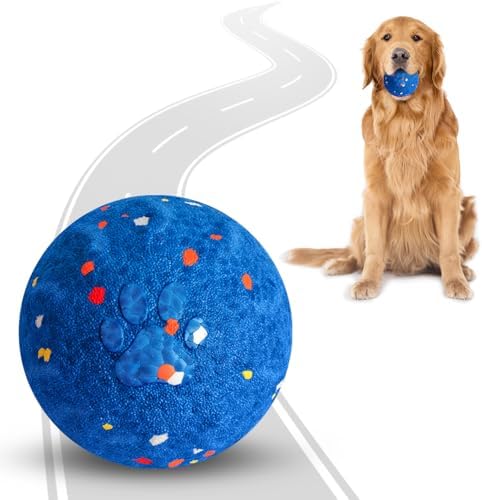 Interactive Dog Ball, Smart Interactive Dog Toys for Medium and Large Dogs, Automatic Moving Pet Ball with E-TPU Material, Rechargeable Bouncing Rotating Vibrating Dog Toy to Keep Them Busy