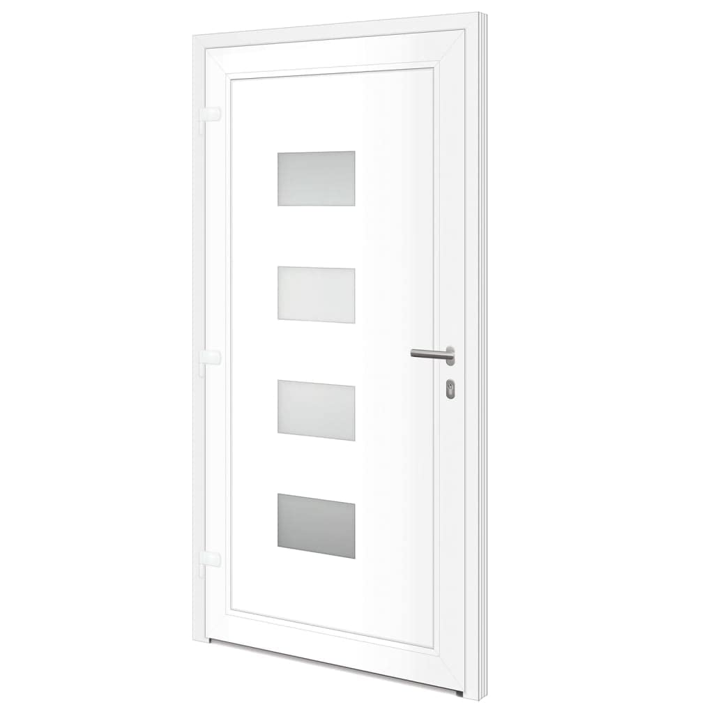 Aluminiowe drzwi wejściowe, białe, 110 x 210 cm