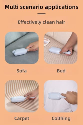 Image of Pet Hair Remover Roller, Reusable Dog & Cat Fur Remover, Portable Lint Rollers Multi-Surface Fur Removal Tool, Cat and Dog Hair Remover for Couch, Carpet, Clothing and Bedding (White)