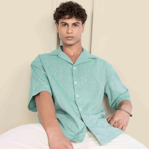 Image of Aatman Men's Half Sleeve | Casual | Box Fit | Cuban Collar Shirt
