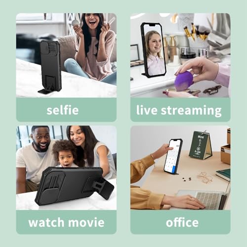 Image of Back Cover Case for Samsung Galaxy S24 Plus 5G | Sliding Camera Shield | Stereoscopic Stand | 360 Protection Mobile Cover for Samsung Galaxy S 24 Plus / S24 Plus 5G | PC, Black Back Cover