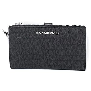 Michael-Kors-Womens-Jet-Set-Travel-Double-Zip-Wristlet Michael Kors Women's Jet Set Travel Double Zip Wristlet, Black/Silver Hardware, Medium