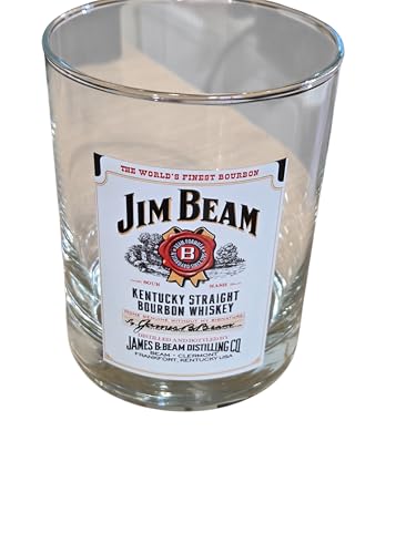 Jim Beam Kentucky Straight Bourbon Whiskey Rocks Glass, Clear, Barware Drinkware