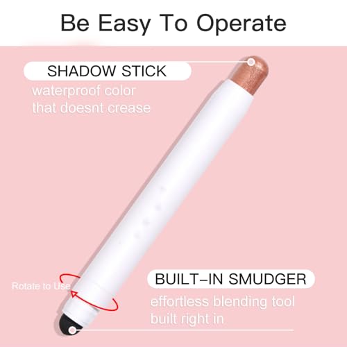 Ninnyi 3PCS Eye Shadow Stick, Long Lasting Waterproof Dual Ended Shimmer Cream Eyeshadow Pencil - Image 6