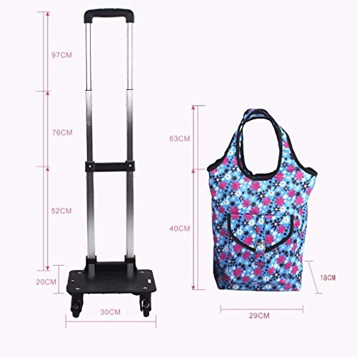 YYAI-HHJU Faltbare Einkaufstasche/Einkaufswagen 4 Rad Leichte Push-Pull-Einkaufswagentasche Gepäck Einkaufstrolley… – Bild 8