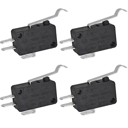V7-7H15D8-263-1 Micro Switch (Pack of 4) - SPDT Roller Lever Snap Action Switch Compatible with Honeywell - Industrial-Grade Replacement