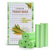 200 Piezas Bolsas de Basura Biodegradable 10L, Bolsas de Basura Orgánica Compostable Materiales a Base de Almidón para Residuos de Alimentos, Hogar, Jardín, Cocina, Oficina(45X50cm)